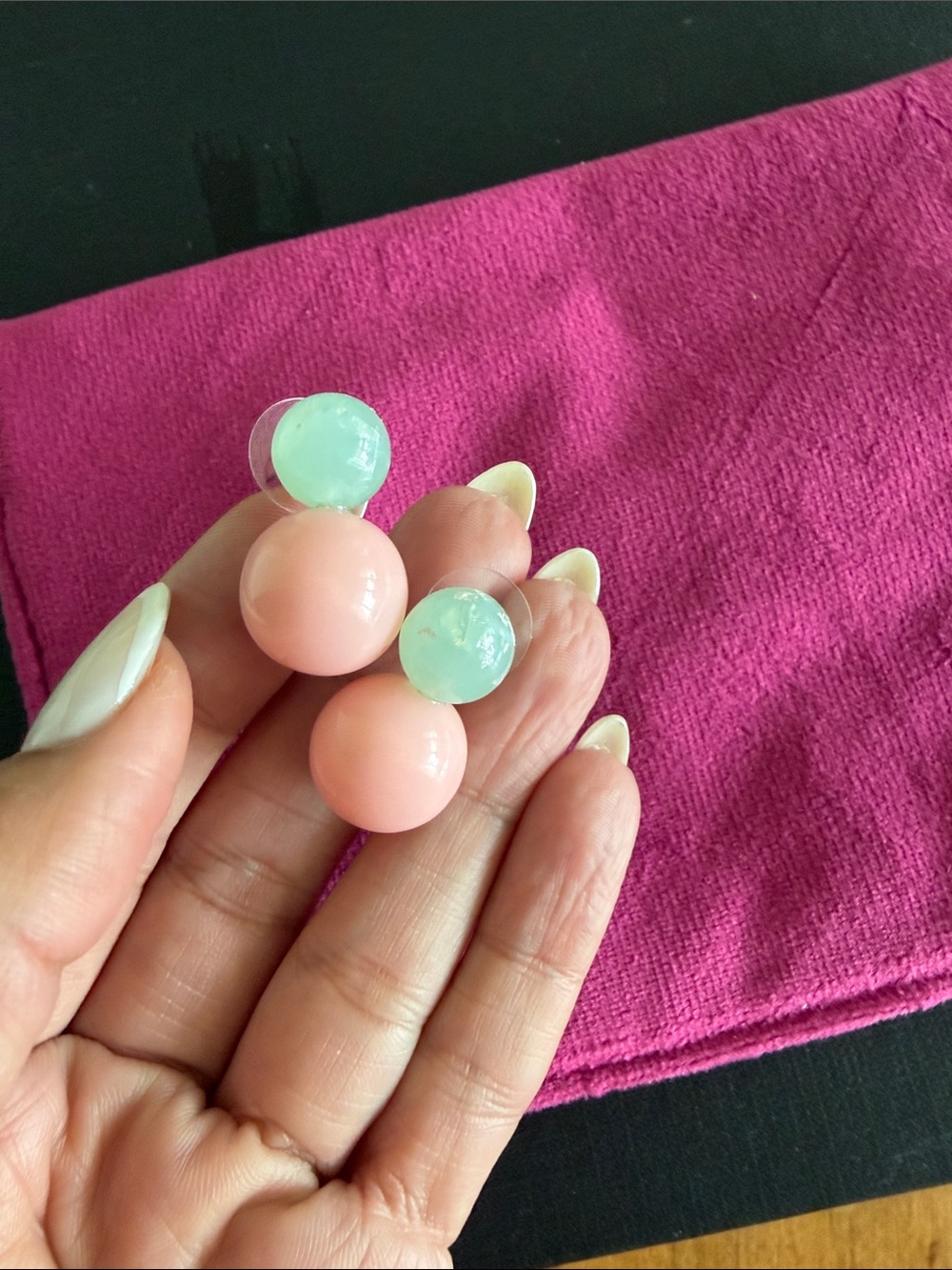 Lele Sadoughi Oasis Double Drop Earrings in Blush Opal -REVOLVE- - Picture 3 of 6